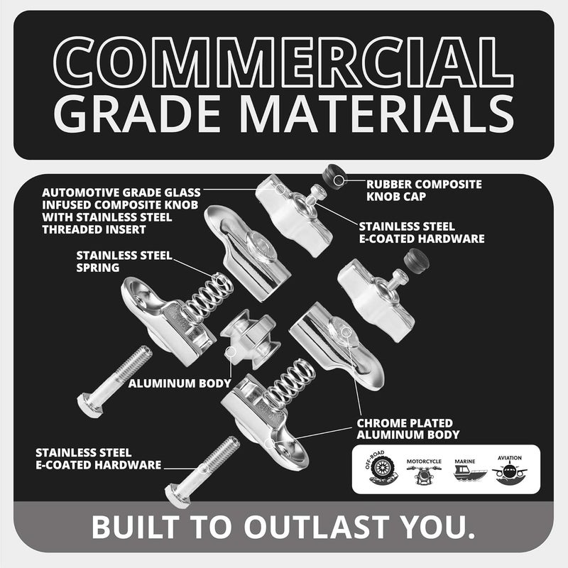 tackform Chrome 3.5" Long Metal 20mm Ball and Socket Arm DuraLock 20 Series | Dual 20mm Sockets with Optional Anti-Theft Security Function - Image 1
